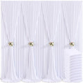 10 Panels White Backdrop Curtain for Parties Wedding Wrinkle Free 50ft x 10ft Backdrop Drapes for Baby Shower Gender Reveal Birthday Photo Photography Polyester Fabric Background Decoration by Suppromo