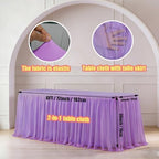1-Pack Light Purple 2-in-1 Tulle Tablecloth for 6-Foot Rectangular Table - Image 2