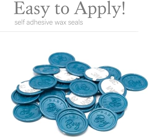 Infusion Wax Seal Baby Stickers - Elegant Self-Adhesive Baby Shower Envelope Seals in 12 Color Options - Perfect for Invitations, Cards, & Party Favors - 25 Pack (Gender Reveal) - Image 5