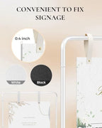 Wedding Welcome Sign Stand, Welcome to our Wedding Sign Holder, Elegan White Easel Stand for Sign Poster With 39 Premium Templates & Leather Sign Hanging Straps,Easel Sign Stand for Wedding Decor - Image 5
