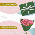 PerkHomy 24" x 2,400" (200') Dark Green Kraft Paper Roll for Craft Bulletin Board Paper Art Table Covering Crafting Gift Wrapping Bouquet Packing Parcel 80GSM 55LB (Dark Green, 24" x 200') - Image 4