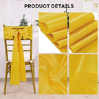 fani Gold Satin Chair Straps Bows,120 PCS 7x108 Inch,Chair Sash - Image 3