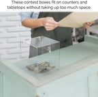 Marketing Holders Charity Donation Ballot Box 6" Square Locking Polling Bin Clear Acrylic Countertop Suggestion Cube Piggy Bank Tip Collection Container - Image 2
