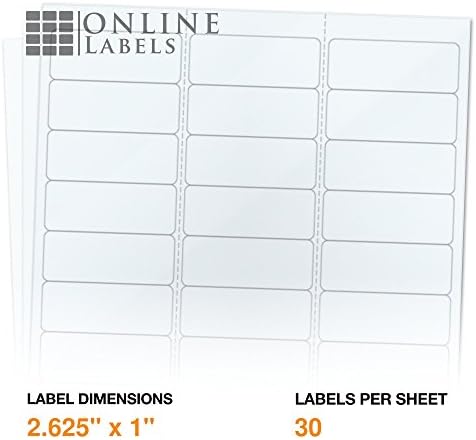 OnlineLabels 2.625" x 1" Labels - Clear Gloss - Inkjet - 250 Sheets - Image 2