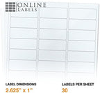 OnlineLabels 2.625" x 1" Labels - Clear Gloss - Inkjet - 1,000 Sheets - Image 2