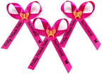 25 Personalized Ribbons Assesmbled Bows Custom Bridal Shower Favor Party Favors Wedding Bridesmaid Memorial Ribbons Funeral Baby Invitations Mis XV años Quinceanera (Fuchsia) by AmysBubbling