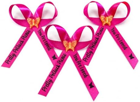 25 Personalized Ribbons Assesmbled Bows Custom Bridal Shower Favor Party Favors Wedding Bridesmaid Memorial Ribbons Funeral Baby Invitations Mis XV años Quinceanera (Fuchsia) by AmysBubbling