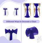 MDS Pack of 125 Chiffon Chair Sashes for Wedding & Event Décor - Royal Blue - Image 4
