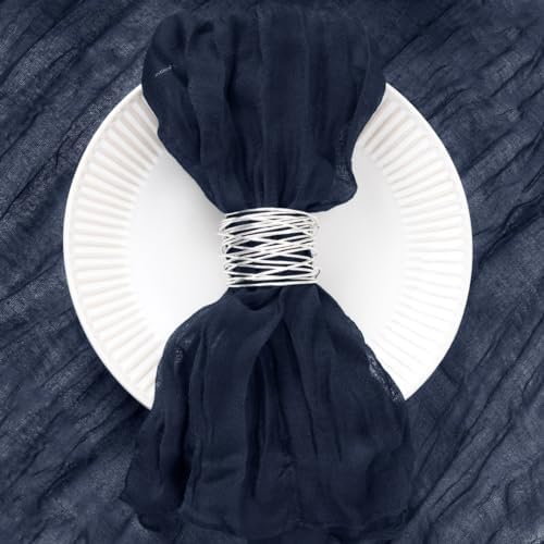 DeZerlor Navy Blue Washable Cheesecloth Napkins Set of 50 for Party - Image 2