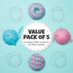 Mermaid Party Paper Lanterns - Narwhal Pink Blue Purple, 8.5 in, 5Pk - Image 6