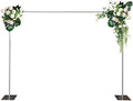 Square Metal Wedding Arch for Ceremony, Adjustable Height Wedding Decorations Arch with Steel Base Background Support System for Photography Backdrop Stand Decor Rack Holder (Silver, 3x3M/9.8x9.8FT) by TouSuaRSi