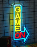 GAME ON Neon Sign for Wall Decor, LED Neon Gamer Sign for Arcade Room, Game Room, Bedroom, Kids, Boyfriend, Gifts Stepless Dimmable by Raipile