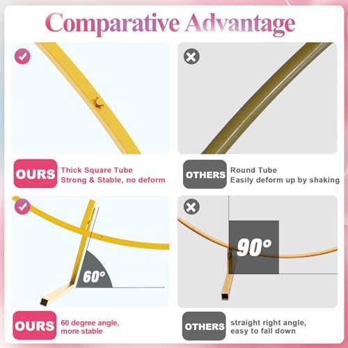 Fomcet 6ft Round Backdrop Stand Gold Circle Arch Metal Wedding Arch - Image 5