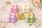 Terreux Mind & Body Mini Bubble Candles Wedding Favors, 30 Sets, 1.6", White, with Thank You Card and Ribbon, Bridal Baby Shower Gifts, Baptism Gift for Guests (Pink) - Image 2