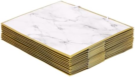 CMECIAL 10 Extra Large Marble Gift Bags with Tissue Papers - 16" White Large Size Wedding Gift Bags Bulk - Image 6