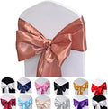 Rose Gold Satin Chair Sashes Bows for Chair,7x108inchs,50pcs by Maiangel