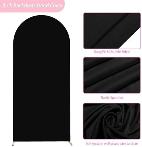Putros Arch Backdrop Stand and Cover Set, 6ft Arch Stand with Black Cover - Image 4