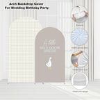 Set of 2 Arch Backdrop Covers One Silly Goose Baby Shower 2PCS Spandex Arch Stand Cover Plaids Girl Birthday Easter Party Banquets Decorations (7.2FT & 6FT,Tan) - Image 5