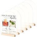 8x10 Inch Frosted Arch Acrylic Sign with Holder- 6 Pack Frosted Acrylic Sheet Signs with Wood Stands, DIY Arch Sign Blank for Wedding Party Reception (6 Pack 8x10 Inch) by JINMURY
