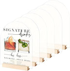 8x10 Inch Frosted Arch Acrylic Sign with Holder- 6 Pack Frosted Acrylic Sheet Signs with Wood Stands, DIY Arch Sign Blank for Wedding Party Reception (6 Pack 8x10 Inch) by JINMURY