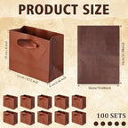 Qilery 50 Pcs Wedding Paper Gift Bags Bulk with Tissue Paper Small Gift Bags with Handle and Tags for Birthday Wedding 4th of July Party Business(Dark Brown,4.7 x 2.4 x 3.9'') - Image 2