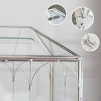 Glass Cards Box with Slot & Lock - 10.2" x 5.9" x 8" Vintage Geometric, Wedding Receptions, Home Reception, Tabletop Decor, Christmas Party, Silver - Slot Length 6.1 Inches - Image 4