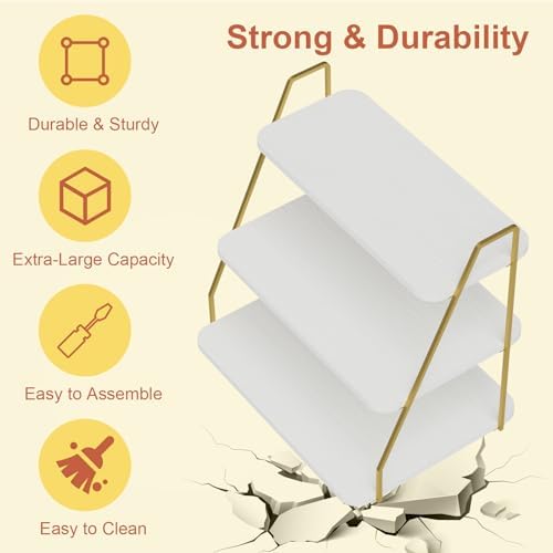 VyGrow Cupcake Stand, 3-Tier Dessert Stand for 55 Cupcakes, Wood & Metal Tower Display Premium Holder Dessert Tree Tower for Christmas Birthday Weddings Party Decor, 16.26" L x 11.81" W x 15.76" H - Image 5