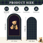 Moukeren Tartan Plaid Teddy Bear Arch Backdrop Cover 6ft and 7.2ft - Image 2