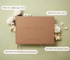 MUUJEE Personalized Guestbook in Bronze Shimmer - Premium Custom Modern Guest Book for Wedding Reception, Birthday Party or Events w/Bookmark Blank Pages for Signing 11.5 x 8.5 inches - Image 3