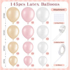 Blush Pink 2 Set Striped & Solid Ripple Arch Backdrop Cover Decor - Image 3
