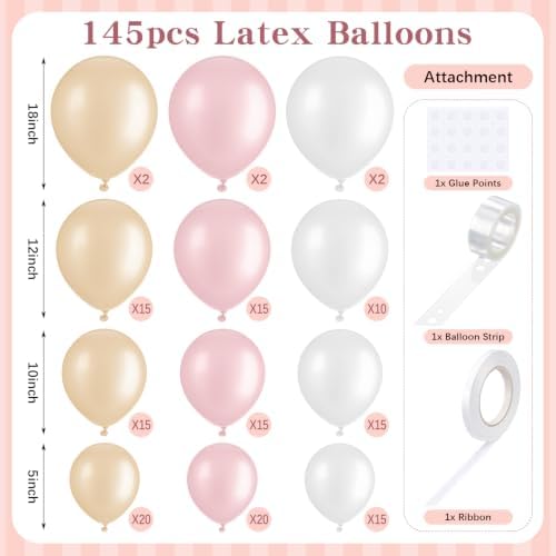 Blush Pink 2 Set Striped & Solid Ripple Arch Backdrop Cover Decor - Image 3