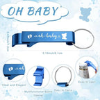 50 Sets Baby Shower Favors Shot Glasses Keychain Gifts, Bear, Blue - Image 3