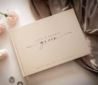 Personalized Guest Book - 11.5" x 8.5" Custom Bride & Groom Names with Bookmark and Hard Cover 140 GSM Blank Pages, for Weddings Guest Book, Engagements, Birthdays, Special Events, Oats - Image 6