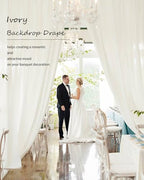 10x12 ft Ivory Backdrop Curtains for Weddings Parties, Birthdays and Photos - Image 5