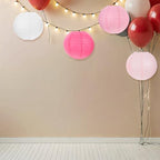 12pcs Round Pink Hanging Lanterns - Paper Lanterns Decor for Baby Shower - Themed Lamp Ornaments for Day Bachelorette Engagement Anniversary Ceremony - Image 4