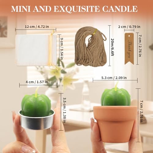 48 Pcs Succulent Candles Party Favors, Mini Tealight Candles for Wedding - Image 2