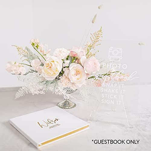Andaz Press Personalized Wedding Guestbook with Gold Accents, Modern Gold Custom Last Name White Guest Sign in Guest Registry 120 Pages 8.5 X 8.5 Memories Book for DIY, Scrapbook, Photo Album - Image 3