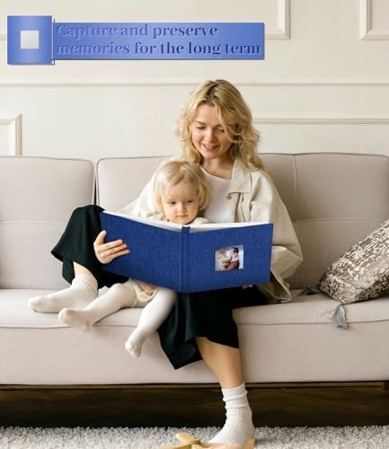 Artfeel Photo Album Self Adhesive Scrapbook Album for 3x5 4x6 5x7 8x10 Pictures, 60 Pages Linen Cover with Display Window DIY Photo Book,Ideal Gifts for Family Travel Wedding Baby - Image 6
