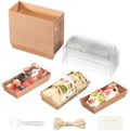 100 Pcs Small Charcuterie Boxes with Clear Lids and Forks - To Go Paper Rectangle Charcuterie Box, Disposable Food Containers, 7Inch Dessert Boxes for Cookie, Cake Slice Strawberries (Brown) by Unknown