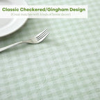 Pile Green White Gingham Table Cloth Round Dia.60 - Image 5