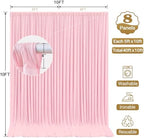 40x10FT Backdrop Curtains with Rod Pockets - Wrinkle Free Photo Stage Backdrop 8 Panels Curtains Drapes for Photography Wedding Party Baby Shower Decorations (Pink) - Image 6