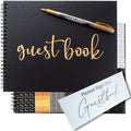 Paper 'n Such Graduation Party Black Guest Book with Blank Pages for Polaroid Pictures, Funeral, Wedding Reception, Birthday, Bridal or Baby Shower, Vacation House Guestbook -Spiral Hardcover by PapernSuch