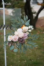 Faux Flower Swag Set of 2 for Wedding Welcome Signs Floral Swag Wedding Reception Ceremony Signs Decor (Champagne) - Image 6