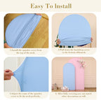 Pink Blue Arch Backdrop Cover Set of 2 Gender Reveal Arch Covers Stretchy Backdrop 7.2 and 6ft Spandex Balloon Arch Stand Covers for Baby Shower Boy or Girl Birthday Party Banquet Photo Background - Image 6