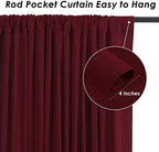 Burgundy Backdrop Curtains 20ftx10ft Christmas Polyester Photo Drapes - Image 3