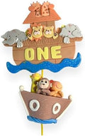 Noah's Ark Cake Toppers Set, Birthday Party, Baby Shower decoration, Animal theme party, Handmade, cute baby decor (Centerpiece "ONE" + 3D) by ZoeArtcrafts