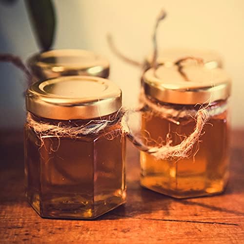 25 Pcs 6 oz Hexagon Glass Honey Jars with Gold Lids - Image 5