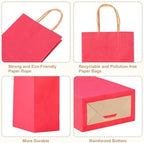 100 PCS Medium Gift Bags with Handles, 7.88"x4.73"x10.64" Party Favor Bags, 12 Colored Goodie Bags for Birthday Party, Kraft Paper Gift Bags Bulk for Wedding, Baby Shower, Celebrations, Party Supplies - Image 3