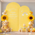 Yellow Arch Backdrop Cover 2 Set - 6.6FT, 5FT Spandex Fitted Wedding Arch Stand Covers Round Top Chiara Arch Backdrop Stands Cover for Birthday Parties Banquet Photo Background Decoration by WishCare