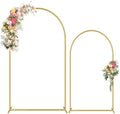 HOOPLE Set of 2 Gold Metal Wedding Arch Backdrop Stand (7.2FT and 6FT) Balloon Arched Frame Backdrop Stand for Parties, Wedding Birthday Baby Shower Graduation Holiday Ceremony Supplies Decor by Hoople